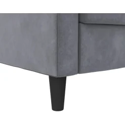 Presley - 3-zits hoekslaapbank met opbergruimte in antraciet fluweel