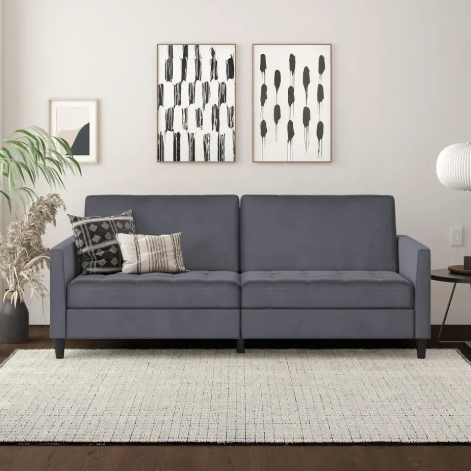 Presley - 3-zits slaapbank in taupe fluweel