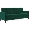 Presley - 3-zits slaapbank in donkergroen fluweel