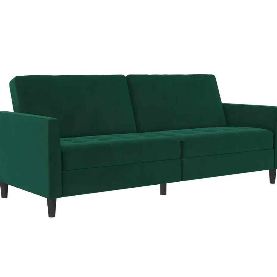Presley - 3-zits slaapbank in donkergroen fluweel