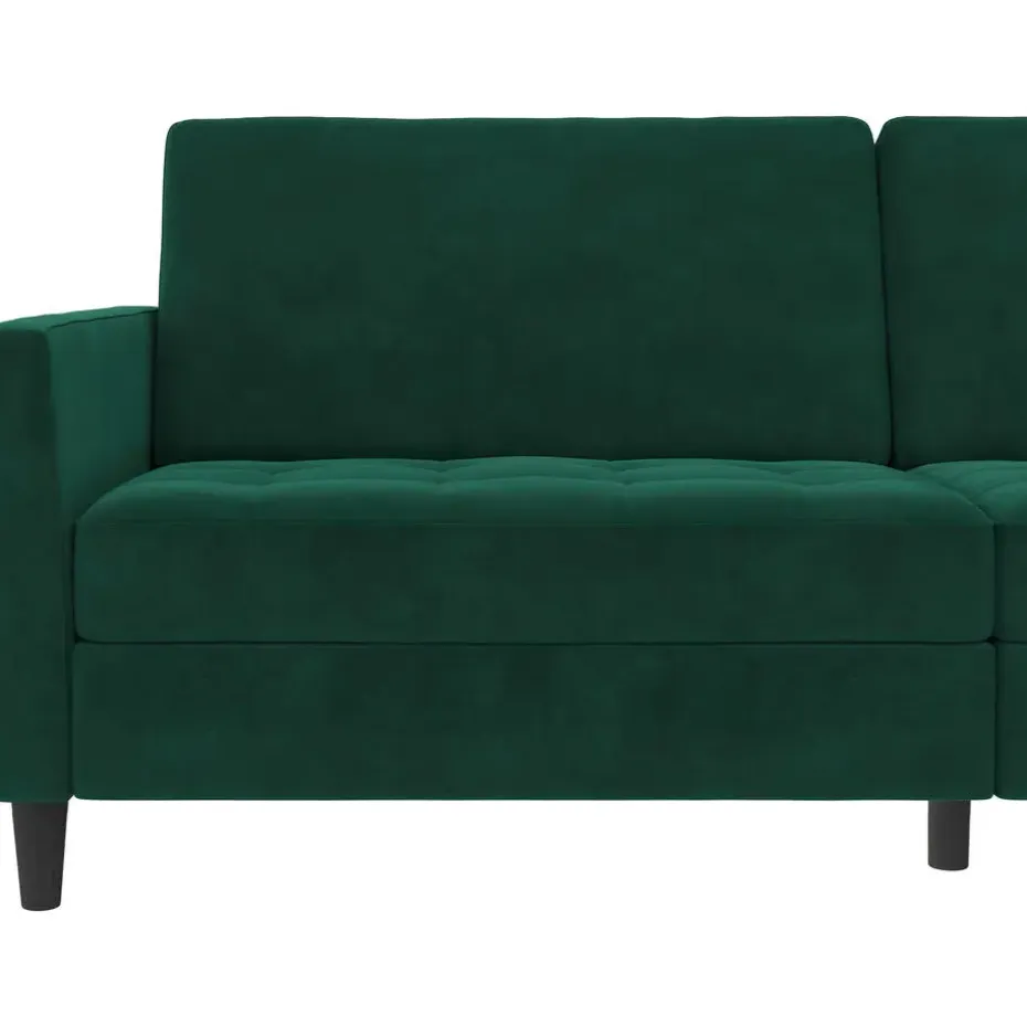Presley - 3-zits slaapbank in donkergroen fluweel