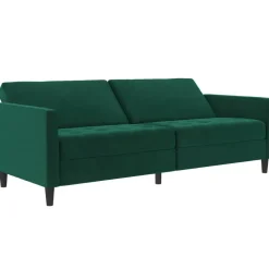 Presley - 3-zits slaapbank in donkergroen fluweel