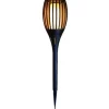 Prikspot - solar tuinverlichting - vlameffect - zwart - 78 cm
