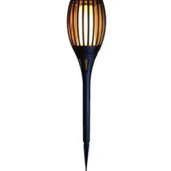 Prikspot - solar tuinverlichting - vlameffect - zwart - 78 cm