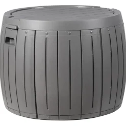 PRINOS - Kussenbox - Grijs - ⌀ 56 cm - Synthetisch materiaal