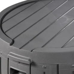 PRINOS - Kussenbox - Grijs - ⌀ 56 cm - Synthetisch materiaal