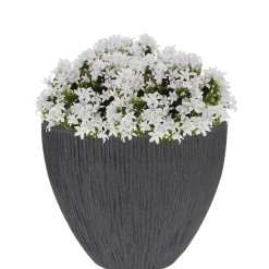 Pro Garden Plantenpot - Tuin - kunststof - antraciet - 31 x 32 cm