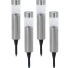 Pro Garden Prikspotje - 4 stuks - solar tuinverlichting - RVS - 39 cm