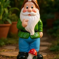 Pro Garden Tuinkabouter - met paddenstoel - keramiek - 30 cm