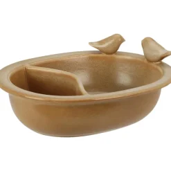 Pro Garden Vogelbad/voederschaal - lichtbruin - keramiek -D20 x H8 cm