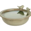 Pro Garden Vogelbad/voederschaal - saliegroen - keramiek -D24 x H10 cm