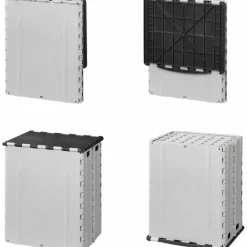 ProPlus Afvalbak met deksel- kunststof - grijs - 25 x 31 x 38 cm