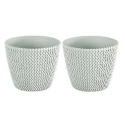 Prosperplast Bloempot Splofy - wit - rond - kunststof - 35 cm