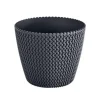 Prosperplast Bloempot Splofy - antraciet - voor buiten - 40 cm