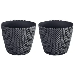 Prosperplast Bloempot Splofy - antraciet - voor buiten - 40 cm