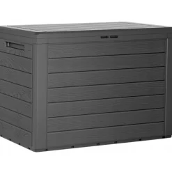 Prosperplast Kussenbox - antraciet - hout patroon - 190L