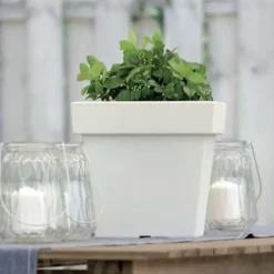 Prosperplast Plantenpot - vierkant - antraciet - 8 l - 24 cm