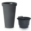 Prosperplast Plantenpot Flower Tower - antraciet - D40 x H60 cm