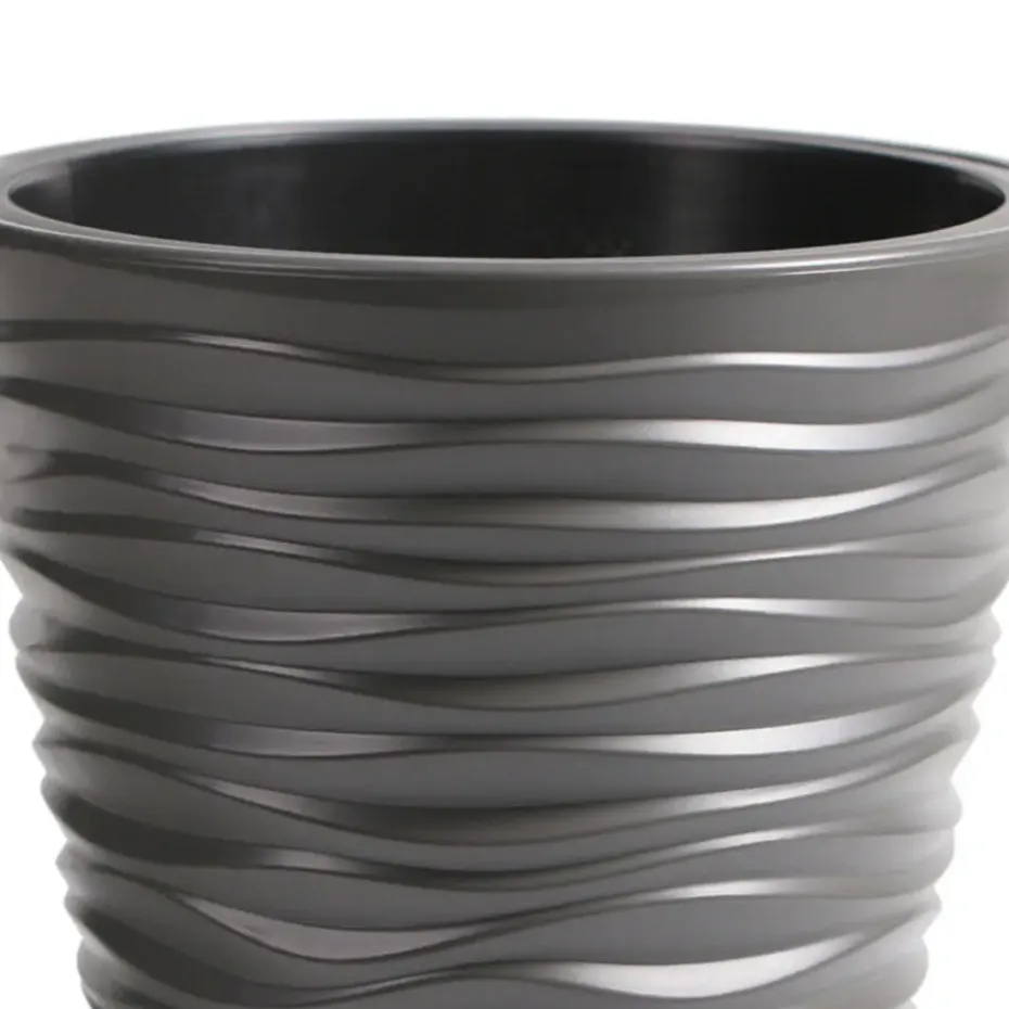 Prosperplast Plantenpot Sand Dunes - kunststof - steengrijs - D30 cm