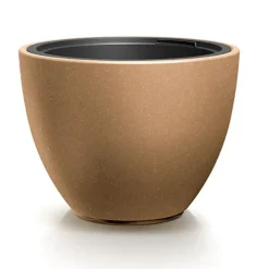 Prosperplast Plantenpot Sevilla - kunststof - hout/beige - D39 cm