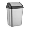 Prullenbak - zilver met zwart - kunststof - 5 l