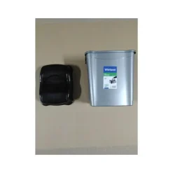 Prullenbak - zilver met zwart - 9 l