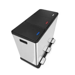 Prullenbak met 3 vakken – RVS – 45L