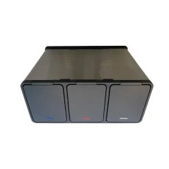 Prullenbak met 3 vakken – RVS – 45L