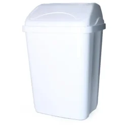 Prullenbak/afvalbak - 16 liter - kunststof - wit - 35 x 44