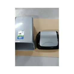 Prullenbak/afvalbak - 50 liter - kunststof - zilver - 350 x 44