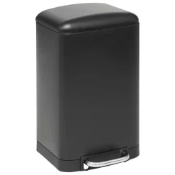 Prullenbak/pedaalemmer - zwart - metaal - 20L - 30 x 30 x 53 cm