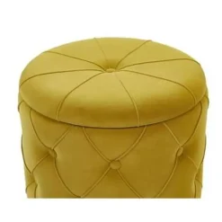 PUEBLO - Poef - Geel - 40/33 cm - Fluweel