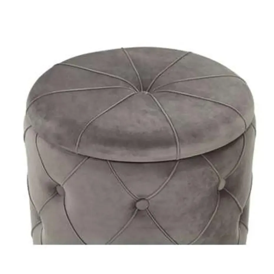 PUEBLO - Poef - Grijs - 40/33 cm - Fluweel