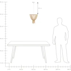 PUSWELI - Kroonluchter - Lichtbruin - Rubberhout