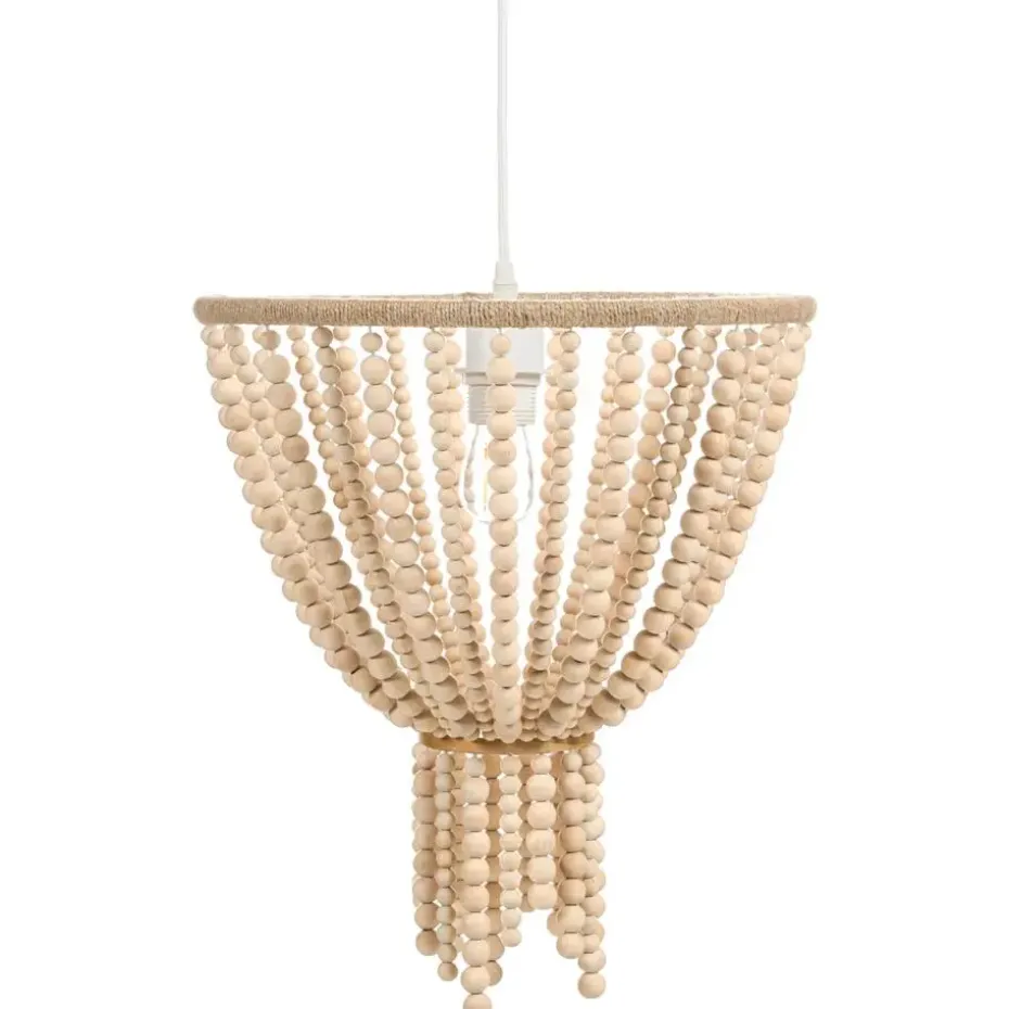 PUSWELI - Kroonluchter - Lichtbruin - Rubberhout