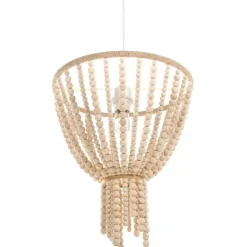 PUSWELI - Kroonluchter - Lichtbruin - Rubberhout