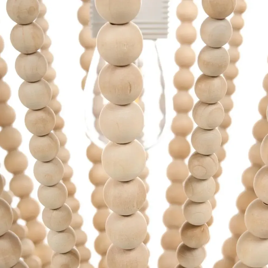 PUSWELI - Kroonluchter - Lichtbruin - Rubberhout