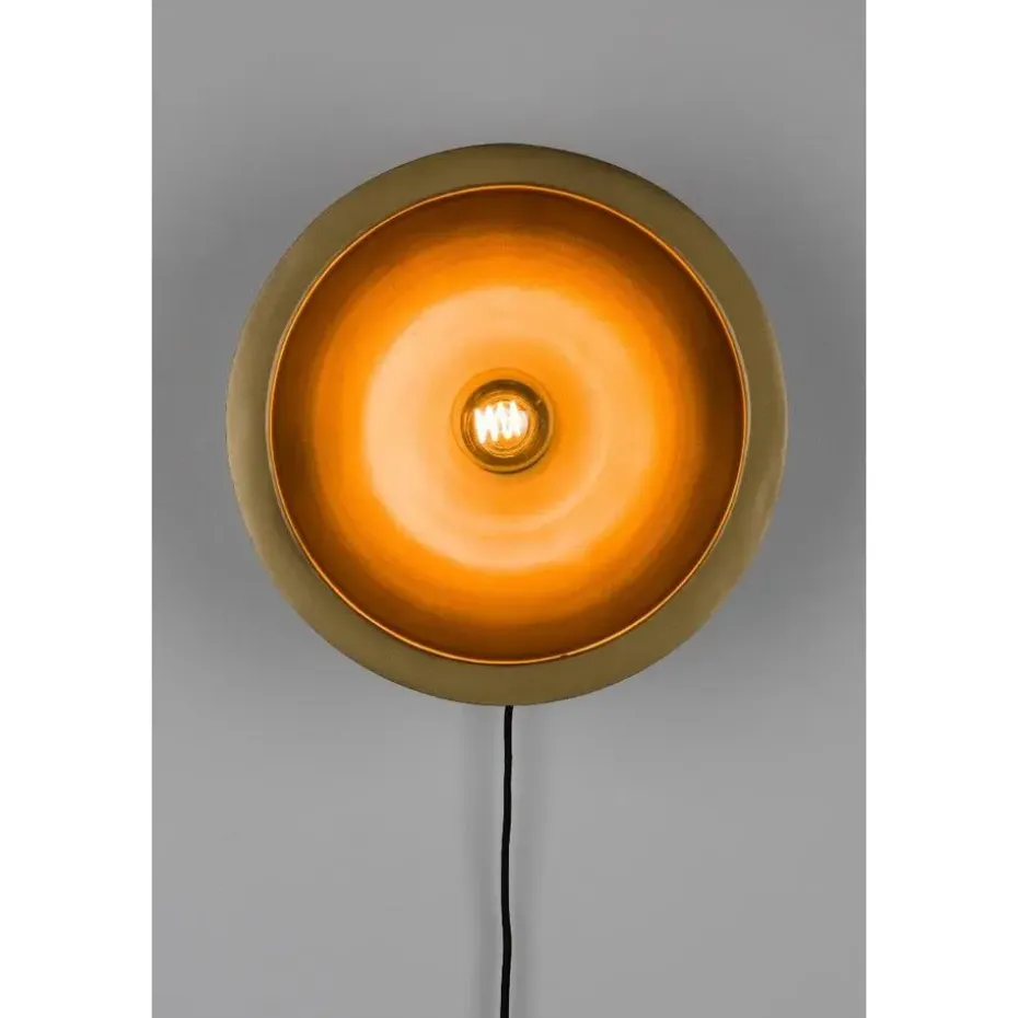 Puur - Dudley wandlamp rond L - zwart/goud