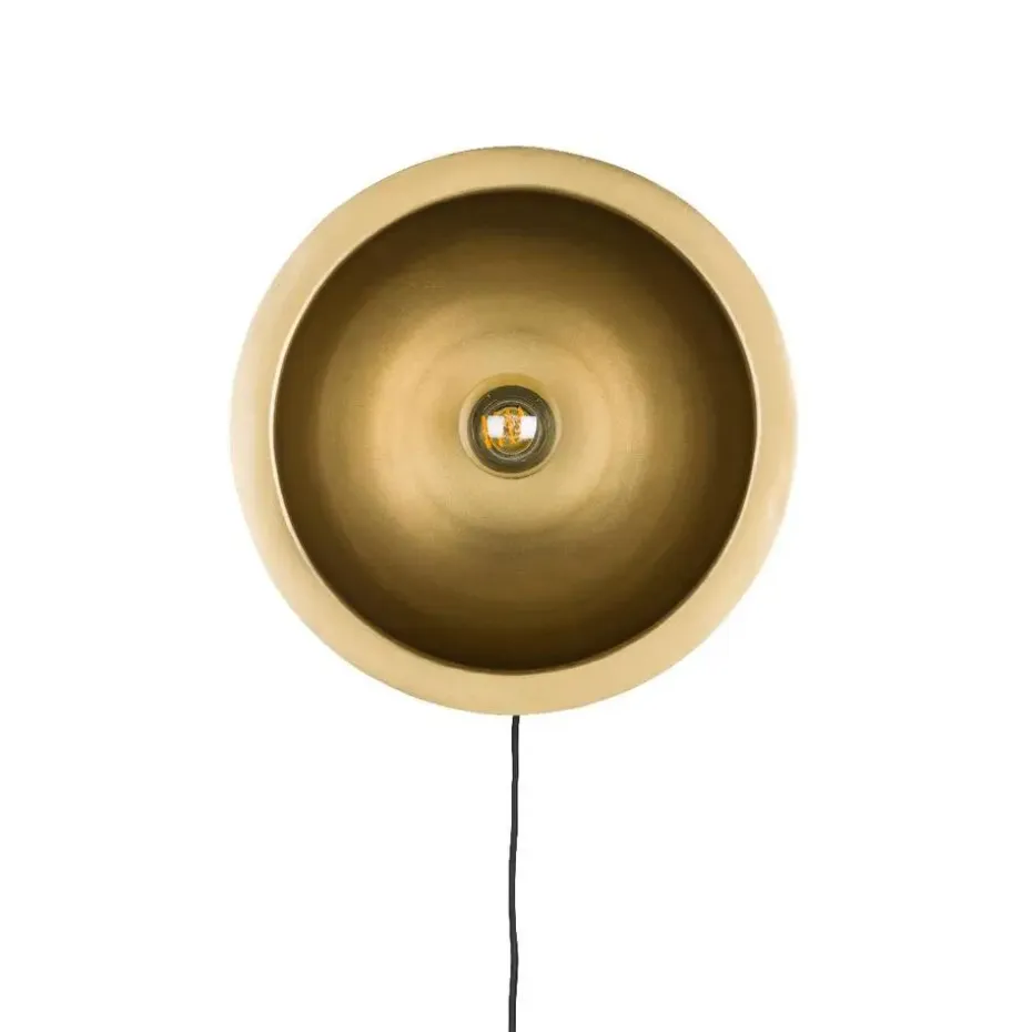 Puur - Dudley wandlamp rond L - zwart/goud
