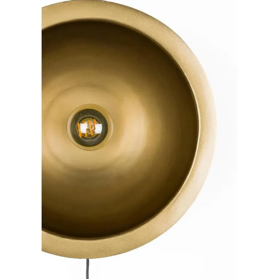Puur - Dudley wandlamp rond L - zwart/goud
