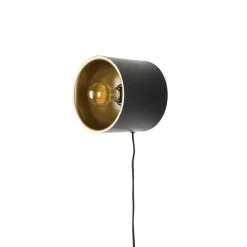 Puur - Dudley wandlamp rond S - zwart/goud