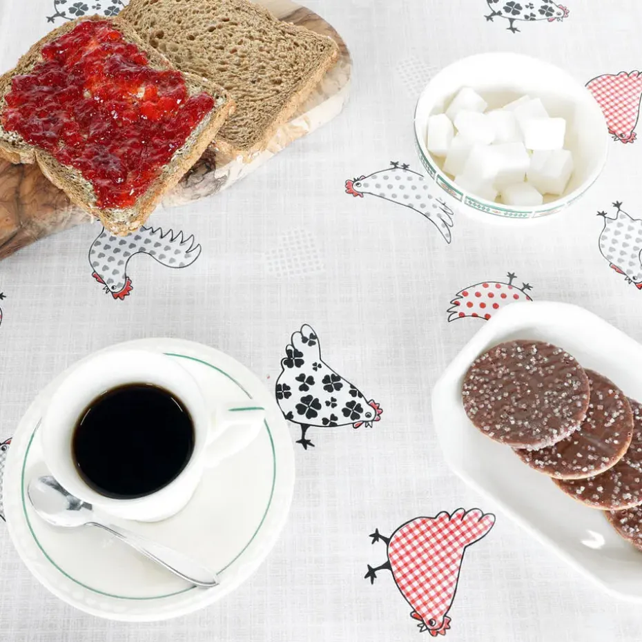 PVC Tafelzeil kippen - 140 x 200 cm