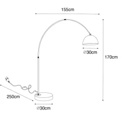 Qazqa booglampen arc goudkleurig e27