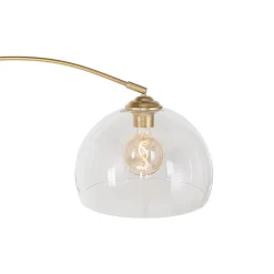 Qazqa booglampen arc goudkleurig e27