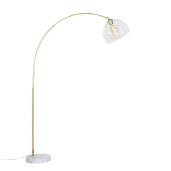 Qazqa booglampen arc goudkleurig e27