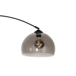 Qazqa booglampen arc zwart e27