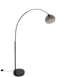 Qazqa booglampen arc zwart e27