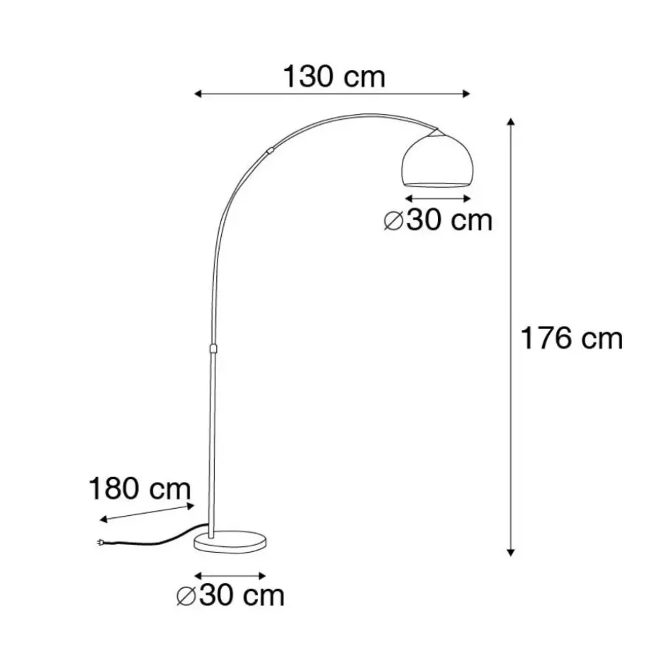 Qazqa booglampen arc-basic bruin e27