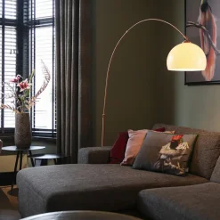 Qazqa booglampen arc-basic bruin e27