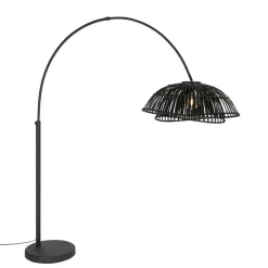 Qazqa booglampen pua zwart e27